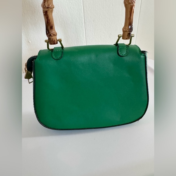 EUC Womens Tote Bag,Bamboo Shaped Top Handle Satchel Crossbody small green - Picture 5 of 9